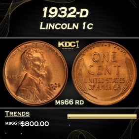 1932-d Lincoln Cent 1c Grades ms66 rd