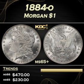 1884-o Morgan Dollar $1 Grades ms65+