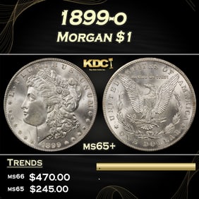 1899-o Morgan Dollar $1 Grades ms65+