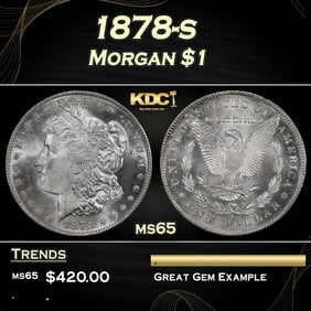 1878-s Morgan Dollar $1 Grades ms65