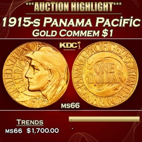 1915-s Panama Pacific Gold Commem Dollar 1 ms66 SEGS