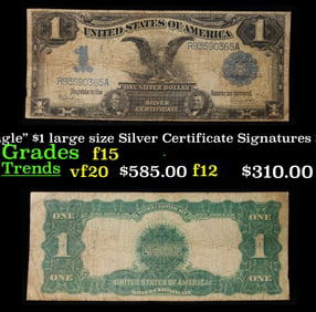 1899 $1 large size Silver Certificate "Black Eagle" Grades f+ Signatures Speelman/White