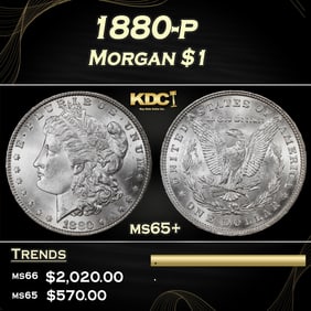 1880-p Morgan Dollar $1 ms65+ SEGS
