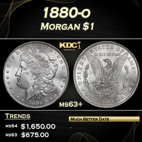 1880-o Morgan Dollar $1 ms63+ SEGS