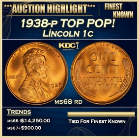 1938-p Lincoln Cent TOP POP! 1c ms68 rd SEGS