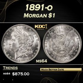 1891-o Morgan Dollar $1 Grades ms64