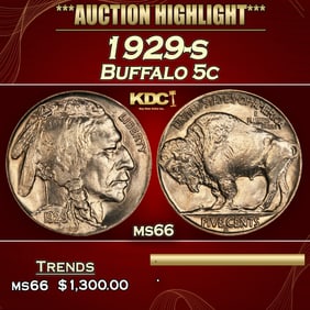 1929-s Buffalo Nickel 5c ms66 SEGS
