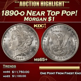 1890-o Morgan Dollar Near Top Pop! $1 ms65+ SEGS
