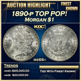 1890-p Morgan Dollar TOP POP! $1 ms66+ SEGS