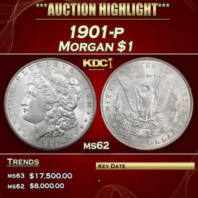 1901-p Morgan Dollar $1 ms62 USCG