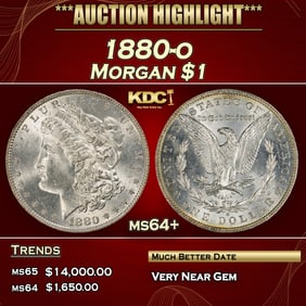 1880-o Morgan Dollar $1 ms64+ SEGS