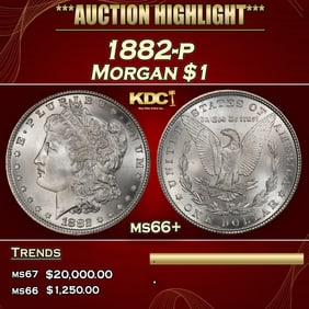 1882-p Morgan Dollar $1 ms66+ SEGS