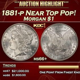1881-p Morgan Dollar Near Top Pop! $1 ms66+ SEGS