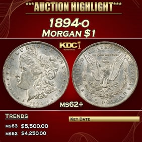 1894-o Morgan Dollar $1 ms62+ USCG