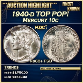 1940-d Mercury Dime TOP POP! 10c ms68+ FSB SEGS