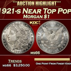 1921-s Morgan Dollar Near Top Pop! $1 ms66 SEGS