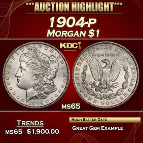 1904-p Morgan Dollar $1 ms65 SEGS