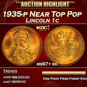 1935-p Lincoln Cent Near Top Pop 1c ms67+ rd SEGS