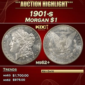 1901-s Morgan Dollar $1 ms62+ USCG