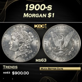 1900-s Morgan Dollar $1 Grades ms63