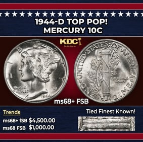 1944-d Mercury Dime TOP POP! 10c ms68+ FSB SEGS