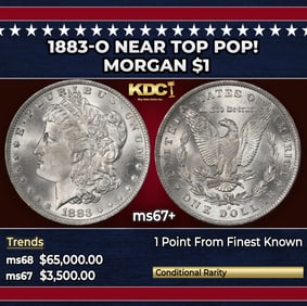 1883-o Morgan Dollar Near Top Pop! $1 ms67+ SEGS