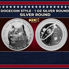 Dogecoin Style - 1 oz Silver Round Round
