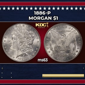 1886-p Morgan Dollar $1 Grades ms63