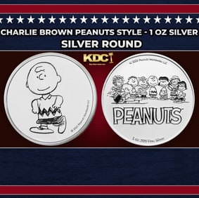 Charlie Brown Peanuts Style - 1 oz Silver Round Round