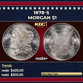 1878-s Morgan Dollar $1 Grades ms64+