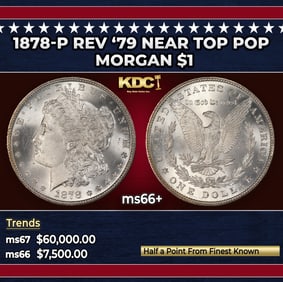 1878-p Rev '79 Morgan Dollar Near Top Pop $1 ms66+ SEGS