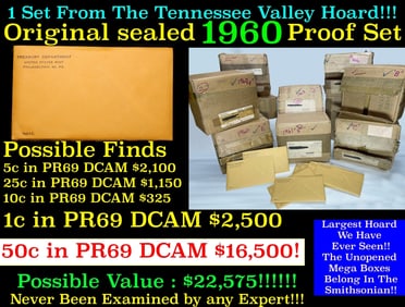 Original sealed 1960 United States Mint Proof Set Tennessee Valley Hoard