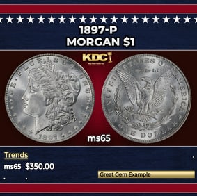 1897-p Morgan Dollar $1 Grades ms65