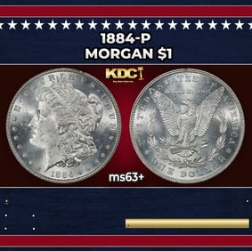 1884-p Morgan Dollar $1 Grades ms63+