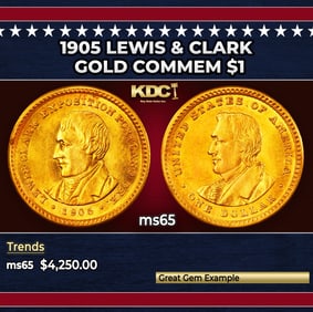 1905 Lewis & Clark Gold Commem Dollar 1 ms65 SEGS