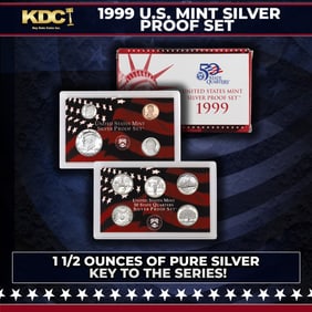 1999 United States Silver Proof Set about 1 1/2 ounces of pure silver KEY TO THE SERIES!!