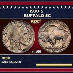 1930-s Buffalo Nickel 5c ms66 SEGS
