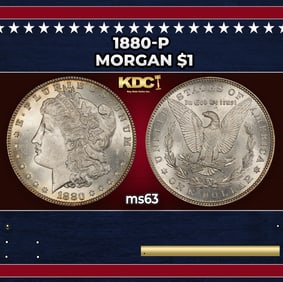 1880-p Morgan Dollar $1 Grades ms63