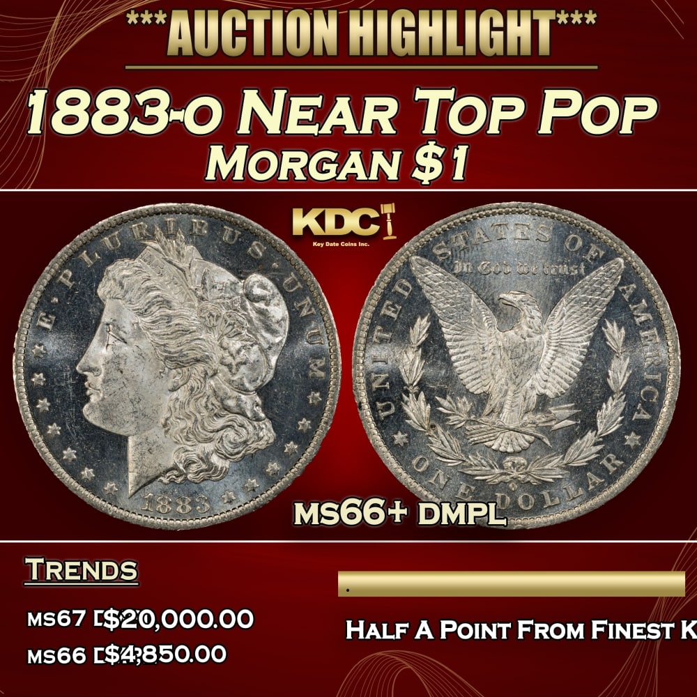 1883-o Morgan Dollar Near Top Pop $1 ms66+ dmpl SEGS (1 of 4)