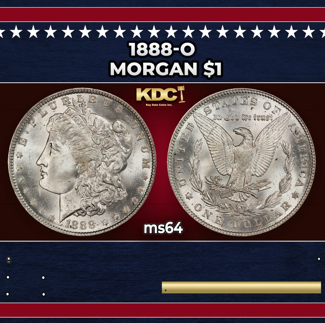 1888-o Morgan Dollar $1 Grades ms64 (1 of 3)
