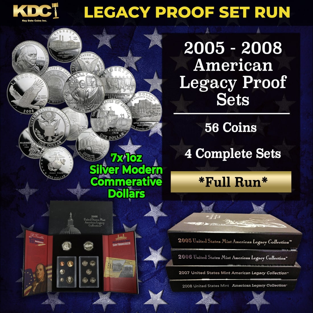 2005-2008 Full Run of US Mint American Legacy Proof Sets - 56 Coins Total, 4 Complete Sets Over 6 oz (1 of 17)