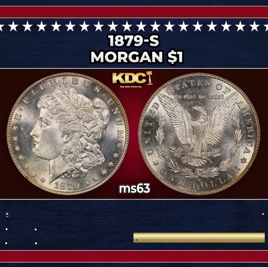 1879-s Morgan Dollar $1 Grades ms63 (1 of 3)