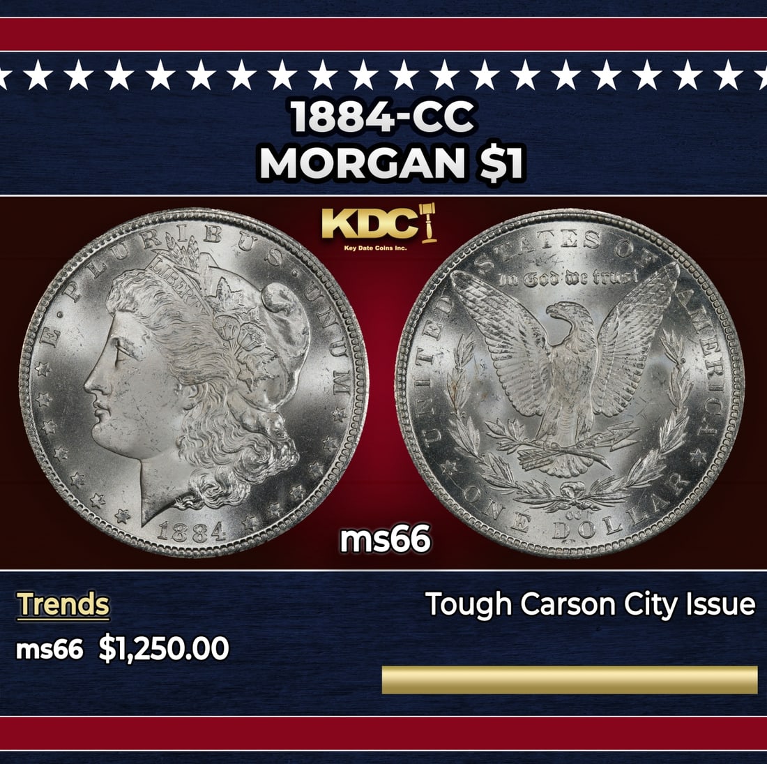 1884-cc Morgan Dollar $1 ms66 SEGS: 1884-cc Morgan Dollar $1 ms66 SEGS.