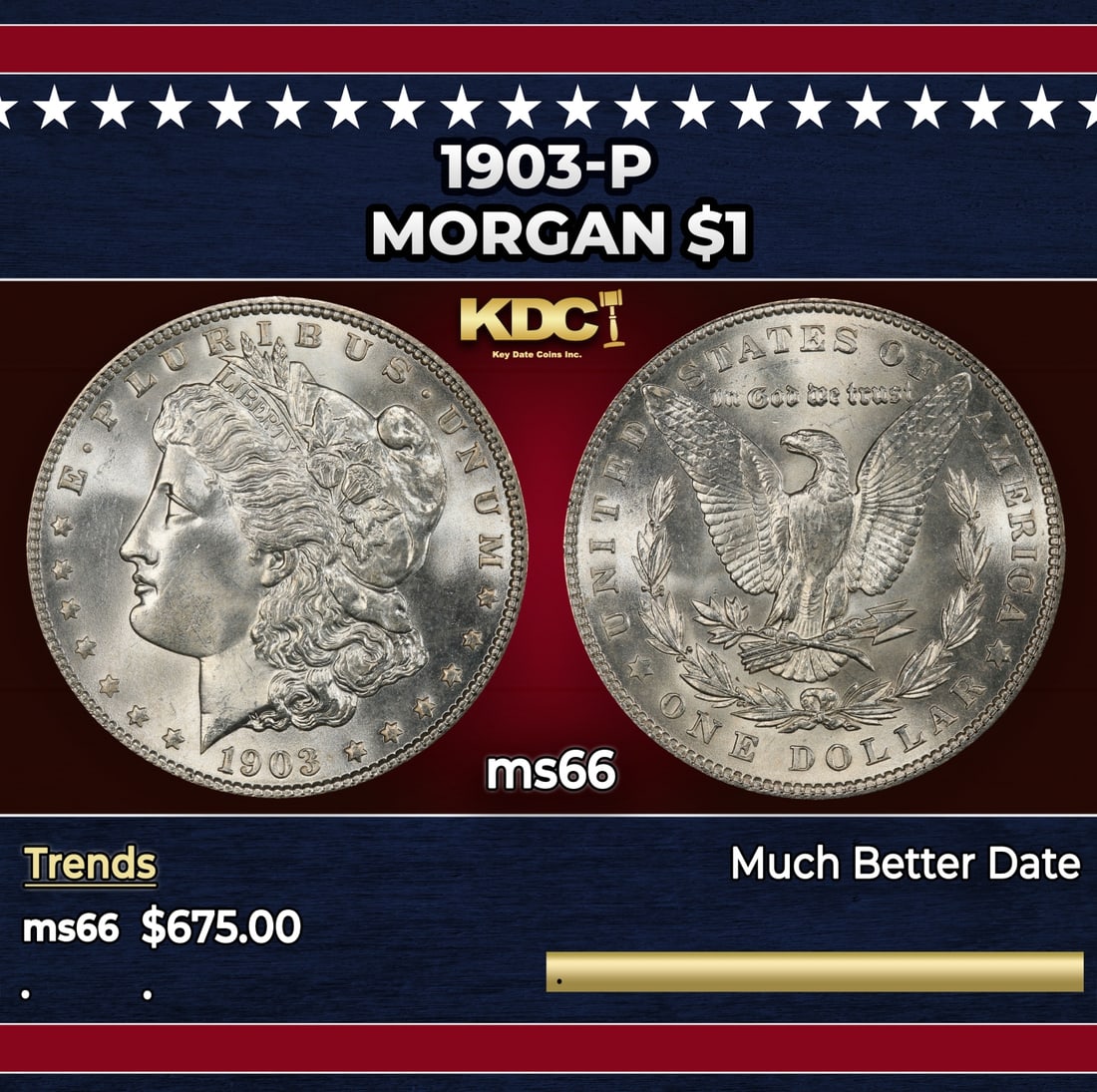 1903-p Morgan Dollar $1 Grades ms66: 1903-p Morgan Dollar $1 Grades ms66.