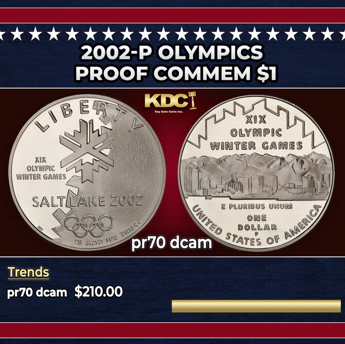 2002-P Olympics Proof Modern Commem Dollar $1 pr70 dcam SEGS: 2002-P Olympics Modern Commem Dollar $1 pr70 dcam SEGS. Historic precious metal trends is causing increased spot pricing by the day. On auctions with set openings, we are doing our best to have items