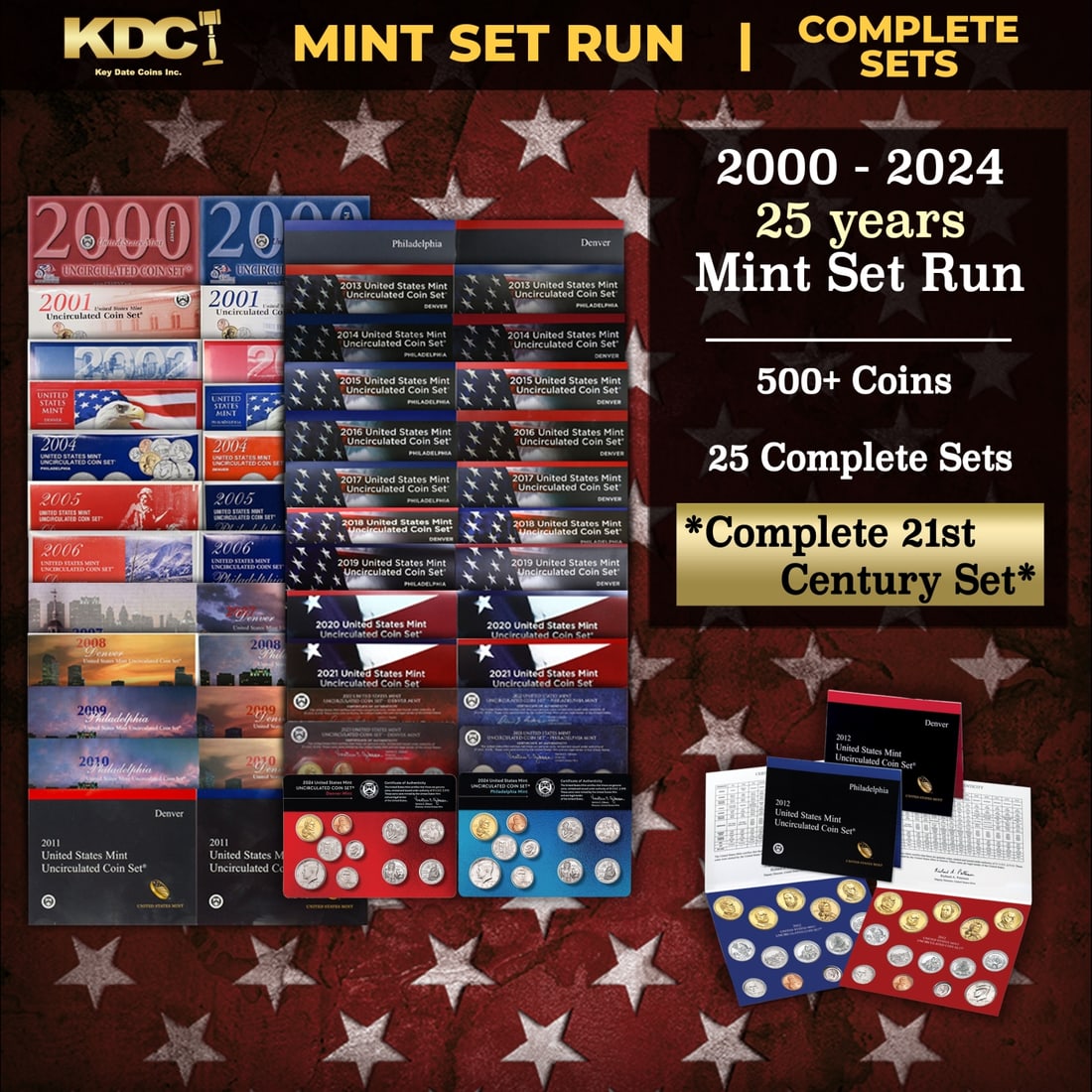 2000-2024 25 Years Mint Set Run - 584 Coins, 25 Complete Sets Comeplete 21st century Set (1 of 20)