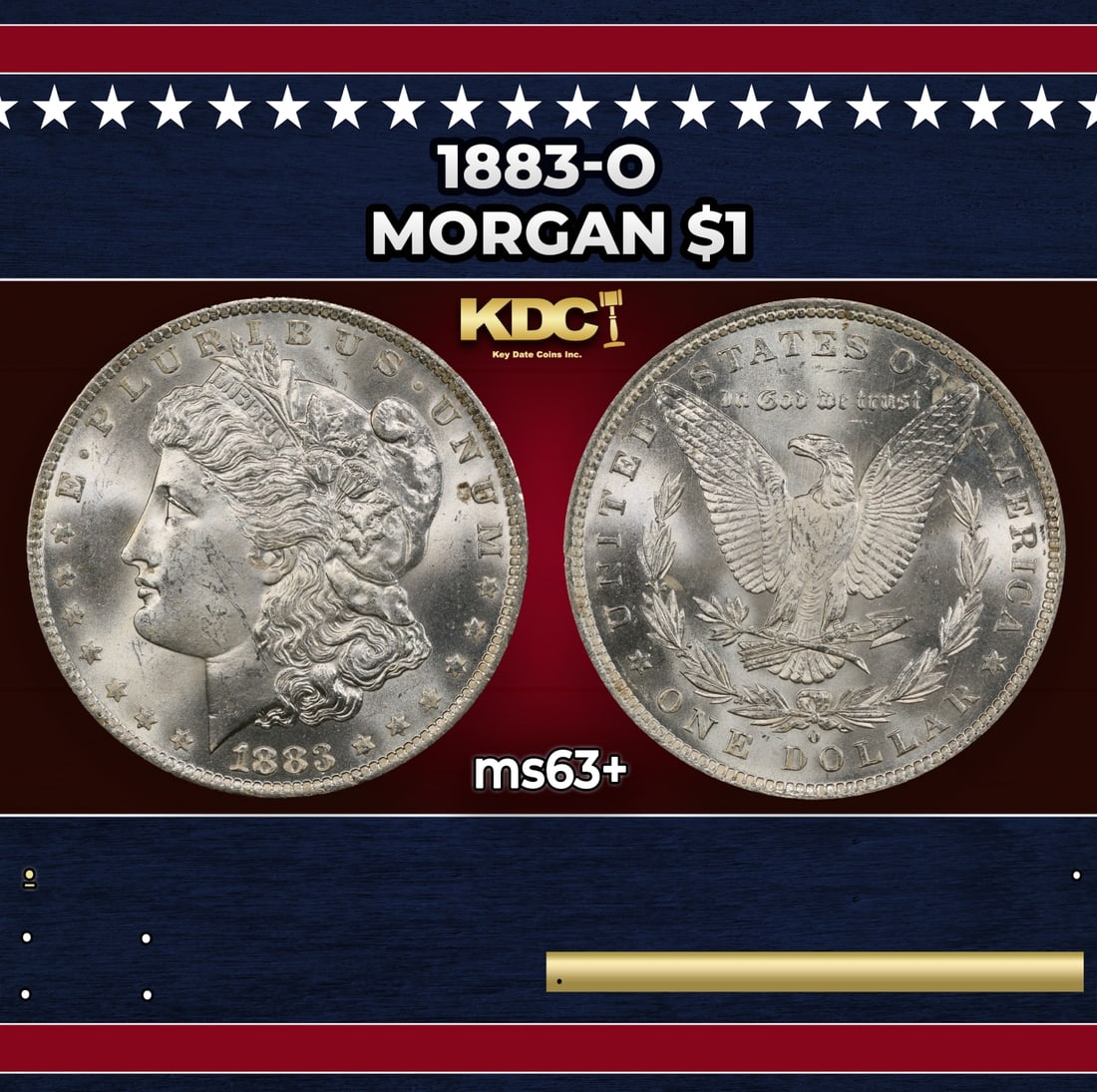 1883-o Morgan Dollar $1 Grades ms63+ (1 of 3)