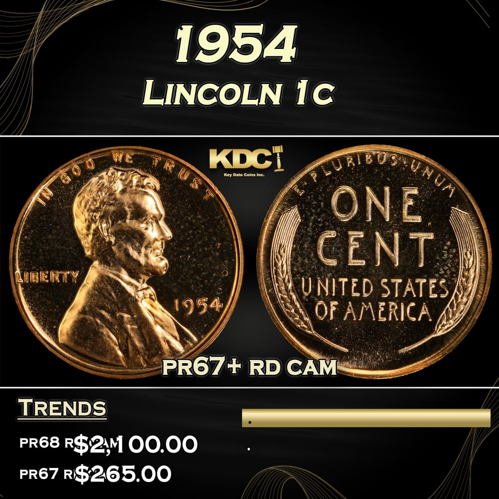 1954 Proof Lincoln Cent 1c pr67+ rd cam SEGS (1 of 4)