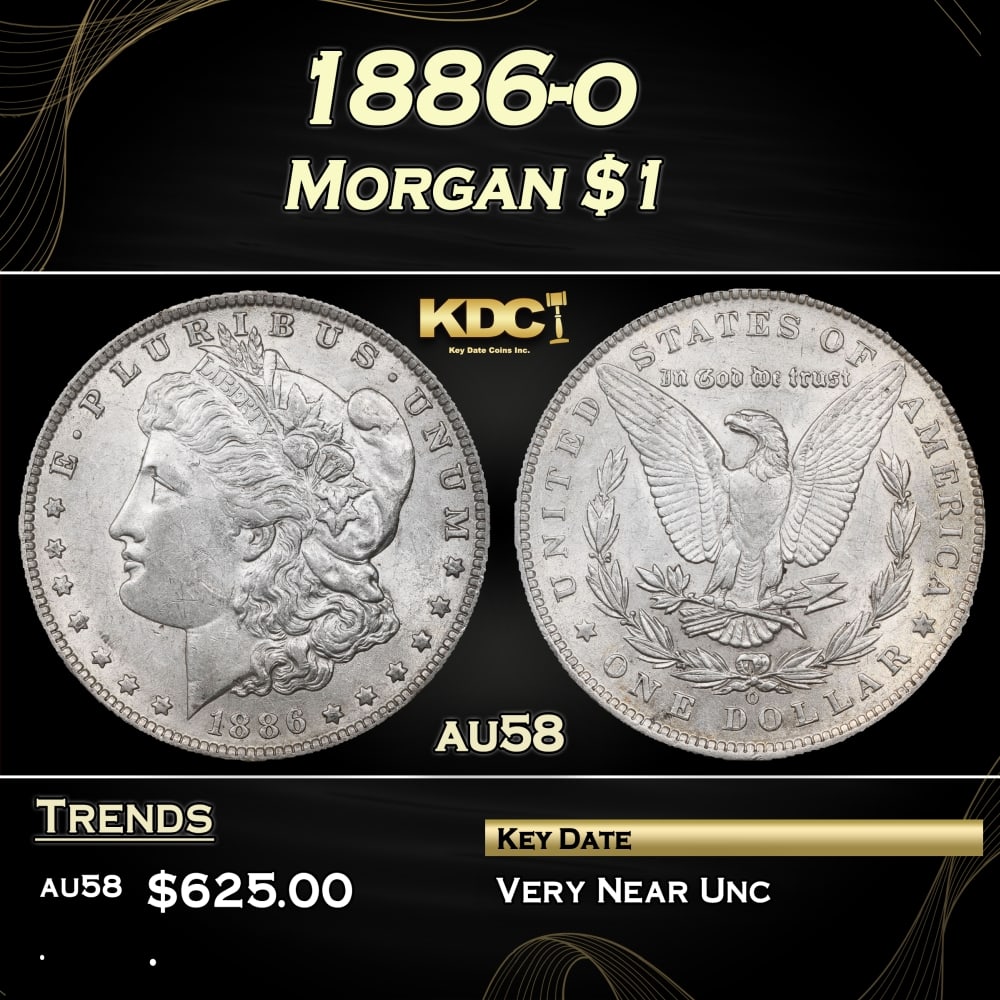 1886-o Morgan Dollar $1 Grades au58 (1 of 3)