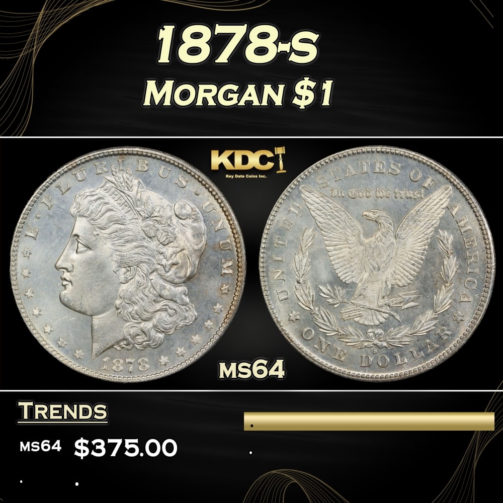 1878-s Morgan Dollar $1 Grades ms64 (1 of 3)